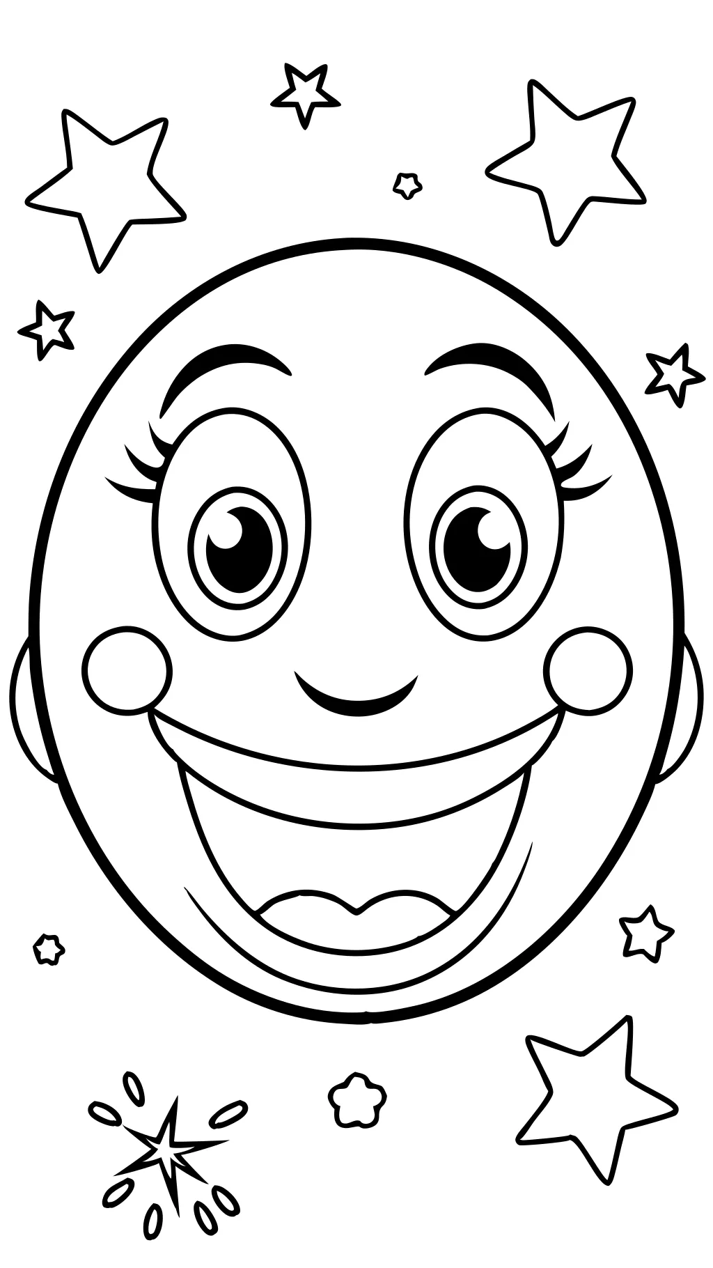 coloring page of a happy face